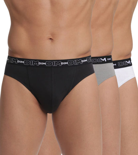 Dim slip 3 pack cotton stretch boxer black / grey / white heren D6595-788 Dim slip lot de 3 cotton stretch boxer black / grey / white hommes