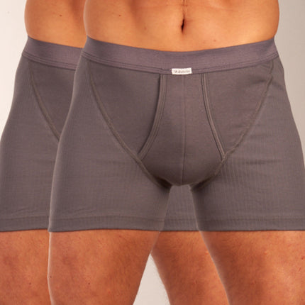 Dulcia short 2 pack new basic cotton 4-1 rib grey heren 678-0560-grey Dulcia boxer lot de 2 new basic cotton 4-1 rib grey hommes
