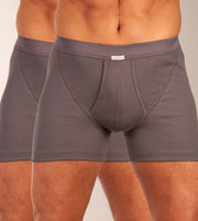 Dulcia boxer lot de 2 new basic cotton 4-1 rib grey hommes
