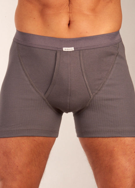 Dulcia short 2 pack new basic cotton 4-1 rib grey heren 678-0560-grey Dulcia boxer lot de 2 new basic cotton 4-1 rib grey hommes