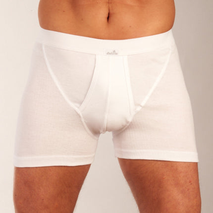 Dulcia short 2 pack new basic cotton 4-1 rib white heren 678-0560-white Dulcia boxer lot de 2 new basic cotton 4-1 rib white hommes
