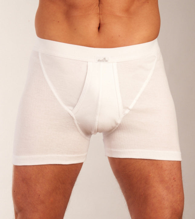 Dulcia short 2 pack new basic cotton 4-1 rib white heren 678-0560-white Dulcia boxer lot de 2 new basic cotton 4-1 rib white hommes
