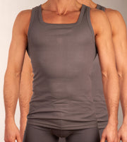 Dulcia singlet 2 pack new basic cotton 4-1 rib grey heren