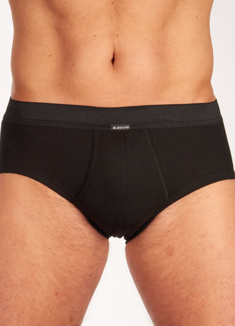 Dulcia slip 3 pack new basic cotton 4-1 rib black heren 678-0540-black Dulcia slip lot de 3 new basic cotton 4-1 rib black hommes