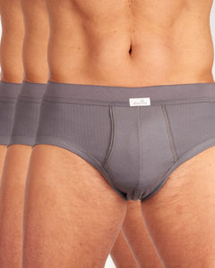 Dulcia slip 3 pack new basic cotton 4-1 rib grey heren 678-0540-grey Dulcia slip lot de 3 new basic cotton 4-1 rib grey hommes
