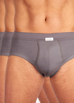 Dulcia slip 3 pack new basic cotton 4-1 rib grey heren 678-0540-grey Dulcia slip lot de 3 new basic cotton 4-1 rib grey hommes
