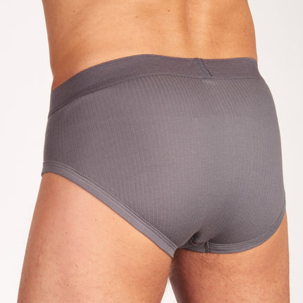 Dulcia slip 3 pack new basic cotton 4-1 rib grey heren 678-0540-grey Dulcia slip lot de 3 new basic cotton 4-1 rib grey hommes
