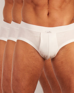 Dulcia slip 3 pack new basic cotton 4-1 rib white heren 678-0540-white Dulcia slip lot de 3 new basic cotton 4-1 rib white hommes
