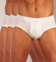 Dulcia slip 3 pack new basic cotton 4-1 rib white heren