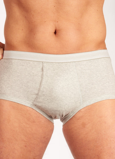 Dulcia slip basic cotton 1-1 rib grey heren 695-0992-grey Dulcia slip basic cotton 1-1 rib grey hommes
