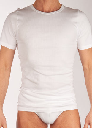 Dulcia t-shirt ronde hals 2 pack new basic cotton 4-1 rib white heren 678-6167-white Dulcia t-shirt col rond new basic cotton 4-1 rib white hommes
