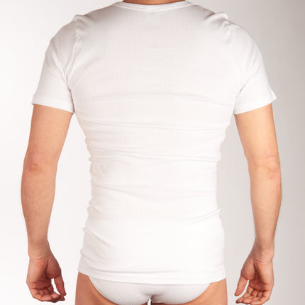 Dulcia t-shirt ronde hals 2 pack new basic cotton 4-1 rib white heren 678-6167-white Dulcia t-shirt col rond new basic cotton 4-1 rib white hommes
