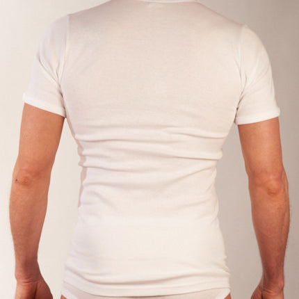 Dulcia t-shirt ronde hals 6 pack basic cotton 1-1 rib white heren 675-8167-white-x6 Dulcia t-shirt col rond lot de 6 basic cotton 1-1 rib white hommes