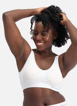 Bamboo Basics bh topje seamless knitted padded bra white dames