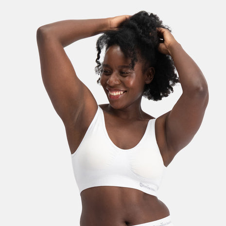 Bamboo Basics bh topje seamless knitted padded bra white dames