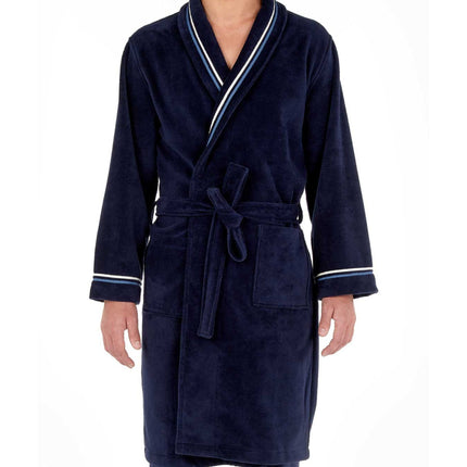 Hom badjas transat bathrobe navy heren 402443-00RA Hom peignoir transat bathrobe navy hommes