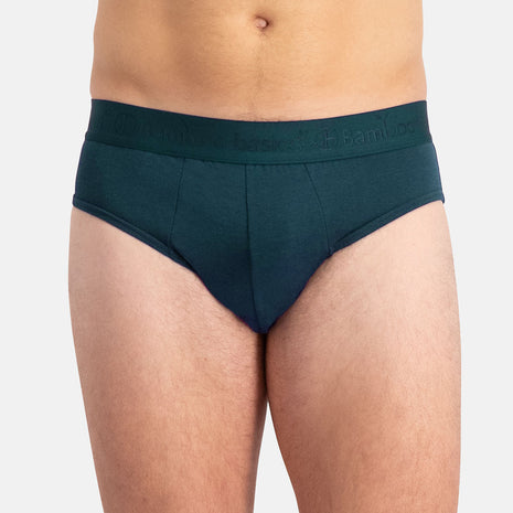 Bamboo Basics slip 3 pack knitted brief black, deep teal, malachite green heren