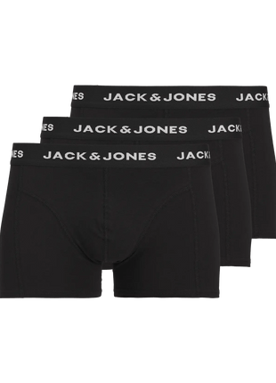 Jack & Jones short 3 pack jacanthony trunks black heren