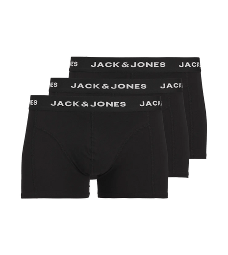 Jack & Jones short 3 pack jacanthony trunks black heren