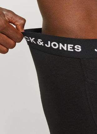 Jack & Jones short 3 pack jacanthony trunks black heren
