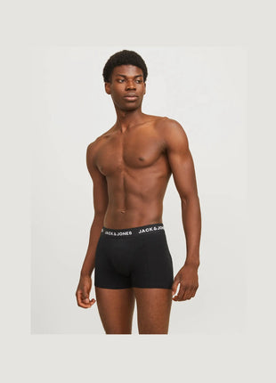 Jack & Jones short 3 pack jacanthony trunks black heren