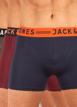 Jack & Jones short 3 pack jaclichfield trunks burgundy heren 12113943-2345331 Jack & Jones boxer lot de 3 jaclichfield trunks burgundy hommes
