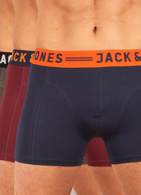 Jack & Jones short 3 pack jaclichfield trunks burgundy heren 12113943-2345331 Jack & Jones boxer lot de 3 jaclichfield trunks burgundy hommes