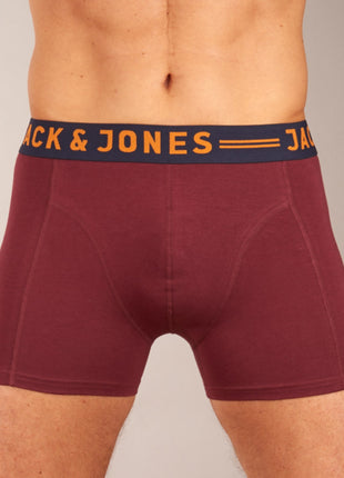Jack & Jones short 3 pack jaclichfield trunks burgundy heren 12113943-2345331 Jack & Jones boxer lot de 3 jaclichfield trunks burgundy hommes
