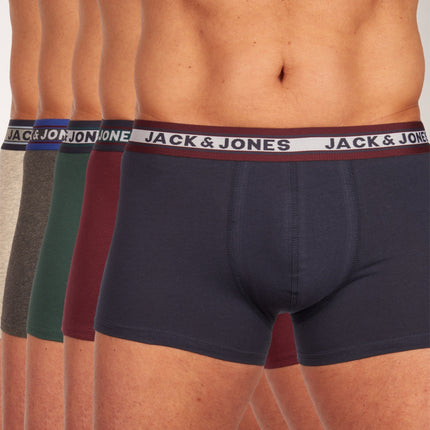 Jack & Jones short 5 pack jacoliver trunks multi heren 12165348-3228265 Jack & Jones boxer lot de 5 jacoliver trunks multi hommes
