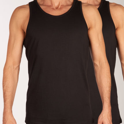 Jack & Jones singlet 2 pack jacbasic tanktop black heren 12133910-2715985 Jack & Jones débardeur lot de 2 jacbasic tanktop black hommes
