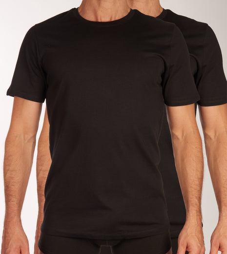 Jack & Jones t-shirt ronde hals 2 pack jacbasic tee black heren 12133913-2716004 Jack & Jones t-shirt col rond lot de 2 jacbasic tee black hommes
