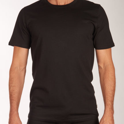 Jack & Jones t-shirt ronde hals 2 pack jacbasic tee black heren 12133913-2716004 Jack & Jones t-shirt col rond lot de 2 jacbasic tee black hommes
