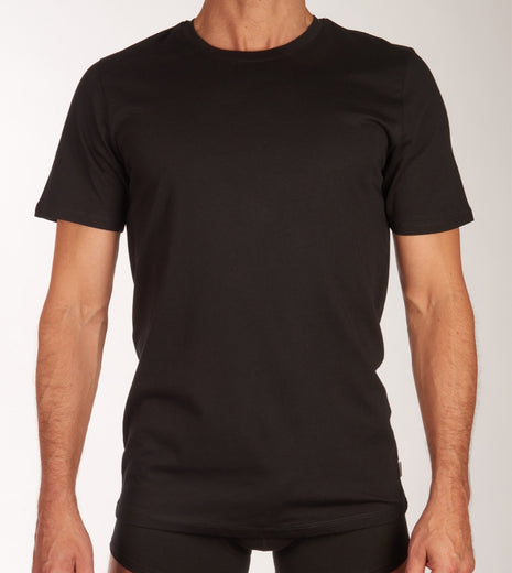 Jack & Jones t-shirt ronde hals 2 pack jacbasic tee black heren 12133913-2716004 Jack & Jones t-shirt col rond lot de 2 jacbasic tee black hommes
