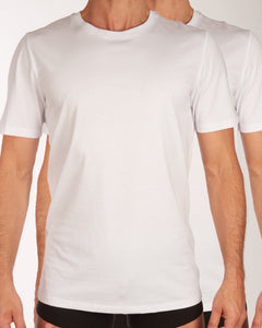 Jack & Jones t-shirt ronde hals 2 pack jacbasic tee white heren 12133913-2716005 Jack & Jones t-shirt col rond lot de 2 jacbasic tee white hommes
