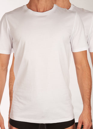 Jack & Jones t-shirt ronde hals 2 pack jacbasic tee white heren 12133913-2716005 Jack & Jones t-shirt col rond lot de 2 jacbasic tee white hommes
