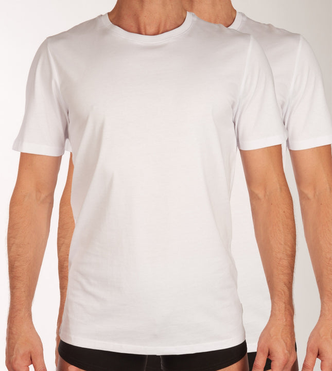 Jack & Jones t-shirt ronde hals 2 pack jacbasic tee white heren 12133913-2716005 Jack & Jones t-shirt col rond lot de 2 jacbasic tee white hommes
