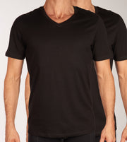Jack & Jones t-shirt col v lot de 2 jacbasic tee black hommes