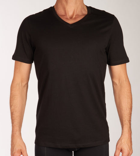 Jack & Jones t-shirt v-hals 2 pack jacbasic tee black heren 12133914-2716018 Jack & Jones t-shirt col v lot de 2 jacbasic tee black hommes
