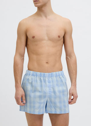Jack & Jones wijde boxershort 5 pack jacmilano woven boxers poppy seed black / chambray blue / skyway / dusty olive heren 12281679-4811018 Jack & Jones wijde caleçon lot de 5 jacmilano woven boxers poppy seed black / chambray blue / skyway / dusty olive  
