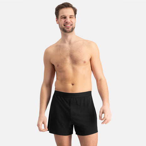 Bamboo Basics loose short 2 pack knitted boxershorts black heren