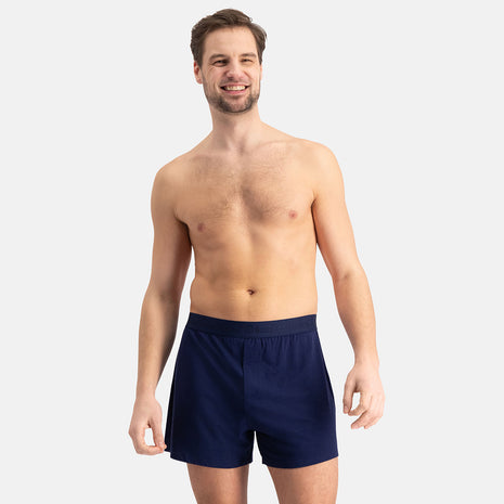 Bamboo Basics loose short 2 pack knitted boxershorts Navy heren