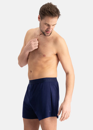 Bamboo Basics loose short 2 pack knitted boxershorts Navy heren
