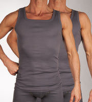 Mango singlet 2 pack 1-1 rib box grey heren