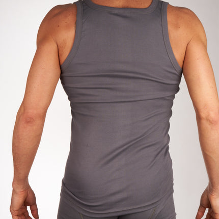 Mango singlet 2 pack 1-1 rib box grey heren 685-7850-box grey Mango débardeur lot de 2 1-1 rib box grey hommes
