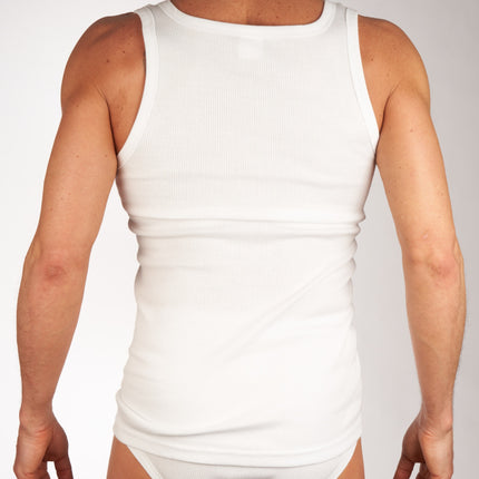 Mango singlet 2 pack 2-2 rib white heren 597-0661-white Mango débardeur lot de 2 2-2 rib white hommes
