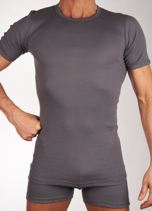 Mango t-shirt ronde hals 2 pack 1-1 rib box grey heren 685-8167-box grey Mango t-shirt col rond lot de 2 1-1 rib box gey hommes
