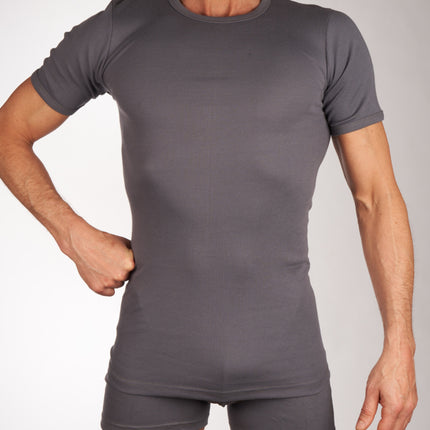 Mango t-shirt ronde hals 2 pack 1-1 rib box grey heren 685-8167-box grey Mango t-shirt col rond lot de 2 1-1 rib box gey hommes
