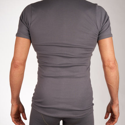 Mango t-shirt ronde hals 2 pack 1-1 rib box grey heren 685-8167-box grey Mango t-shirt col rond lot de 2 1-1 rib box gey hommes
