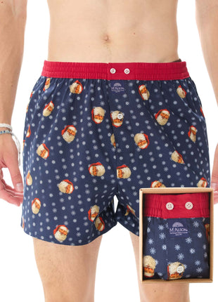 McAlson wijde boxershort christmas carol navy blue heren M5098 McAlson caleçon christmas carol navy blue hommes
