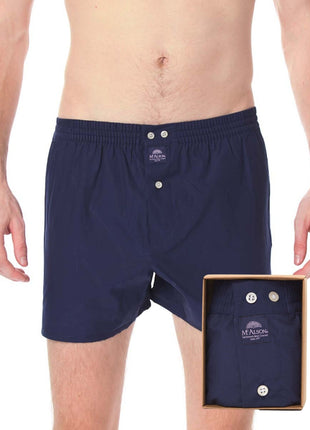 McAlson wijde boxershort classic navy blue heren M0107 McAlson caleçon classic navy blue hommes
